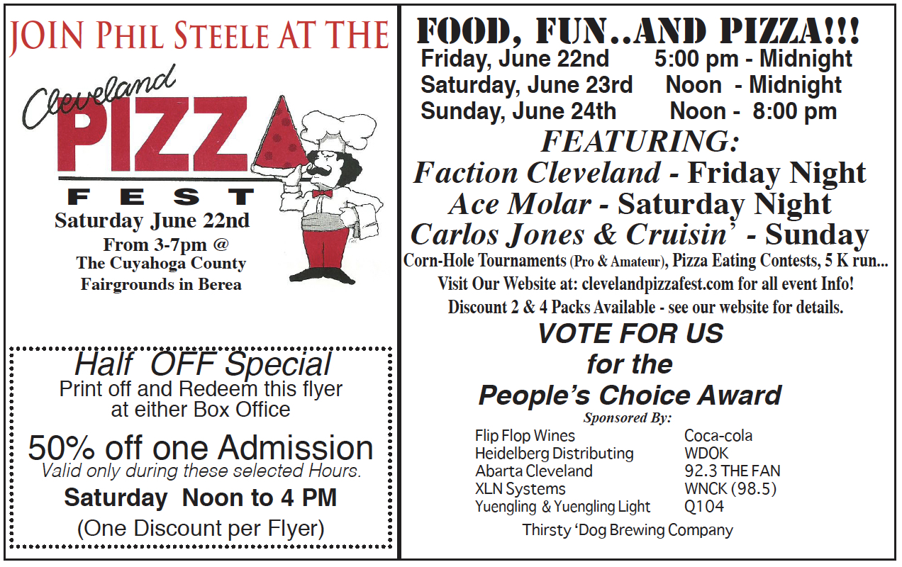 Join Phil Steele at the 2018 Pizza Fest in Berea Oh.
