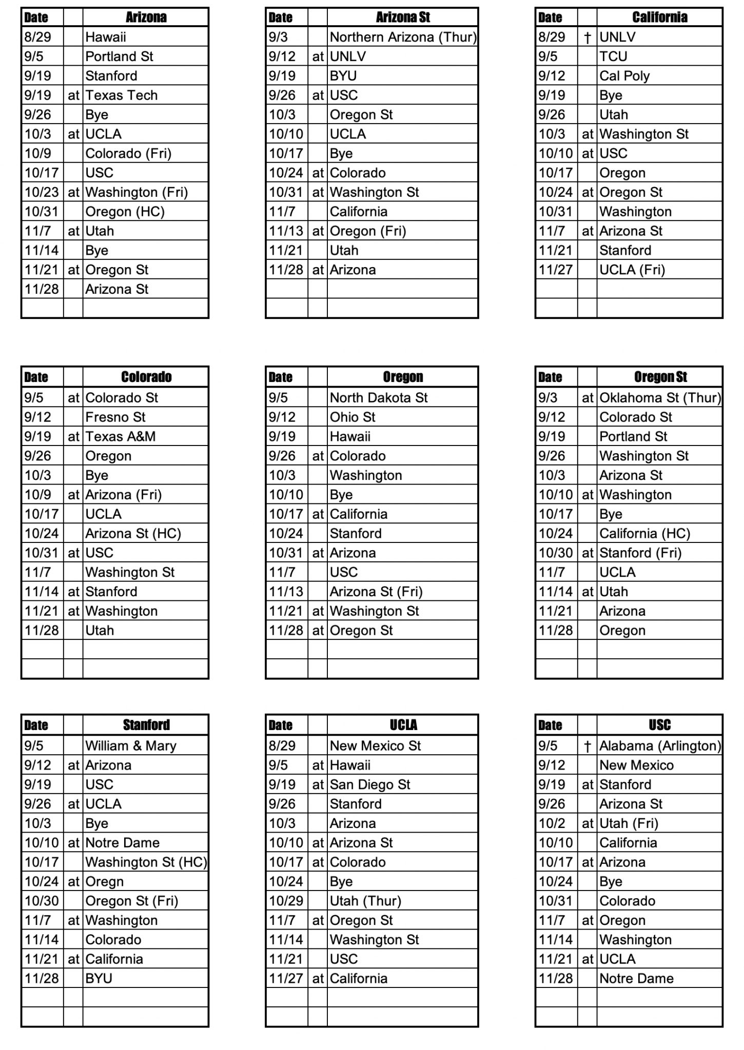 12 team schedule creator